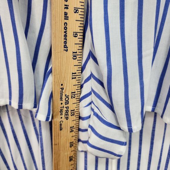 NWT Olia Wrap Sundress JR Medium Blue White Stripe Dress Pockets Built-In Shorts - Picture 14 of 16